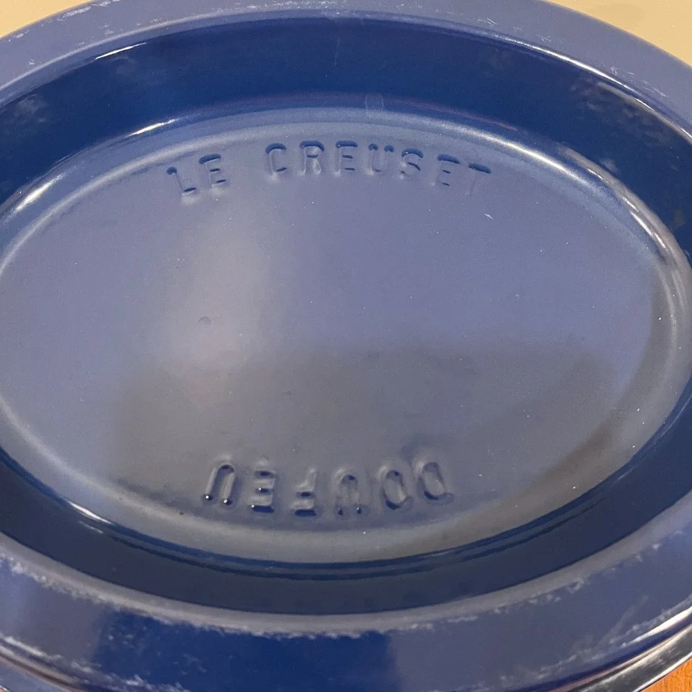 *VERY RARE* Le Creuset Doufeu Blue Cast Iron Enamel 9 3/4 Qt 9.2 L No. 35 France